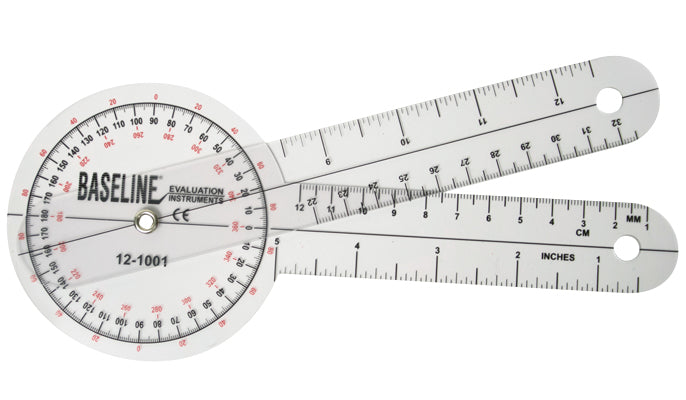 Baseline 360 degree clear plastic Baseline goniometer 8"